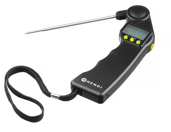 Zdjęcie do “Termometr cyfrowy HACCP ze składaną sondą od -50°C do 300°C - kod 271315”.