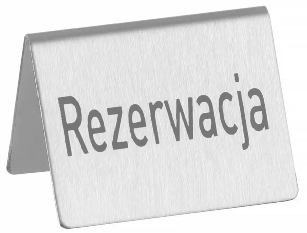 Zdjęcie do “Tabliczka informacyjna "Rezerwacja" 4 sztuki - kod 663714”.