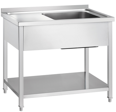 Zdjęcie do “Stalgast stół ze zlewem prawym i półką 1200x600x850 mm skręcany- kod S673326”.