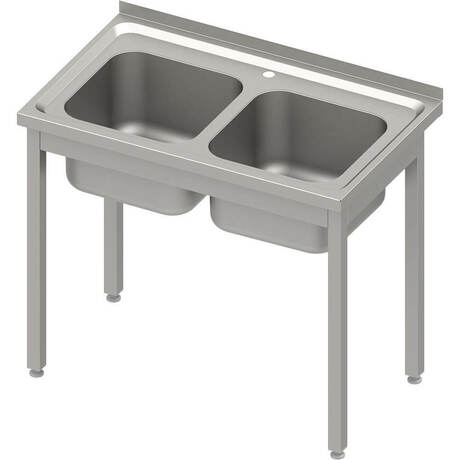Zdjęcie do “Stalgast Stół ze zlewem 2-komorowym skręcany 1000x600x(H)850 mm - kod S615106”.