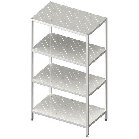 Zdjęcie do “Stalgast Regał magazynowy skręcany, półki perforowane, 1000x500x(H)1800 mm - kod S610305”.