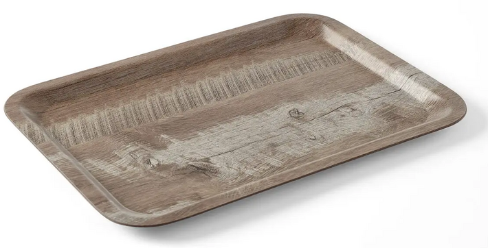 Zdjęcie do “AmerBox Taca do serwowania z laminatem z melaminy, antypoślizgowa, z wzorem drewna 240x340 mm - kod 508923”.
