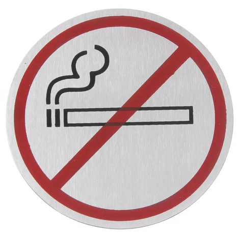 Zdjęcie do “Tabliczka informacyjna na drzwi zakaz palenia śr. 7,5 cm- kod 663790”.