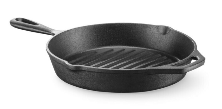 Zdjęcie do “Patelnia żeliwna okrągła do grillowania 510x274x(H)27 mm - kod 629925-N”.