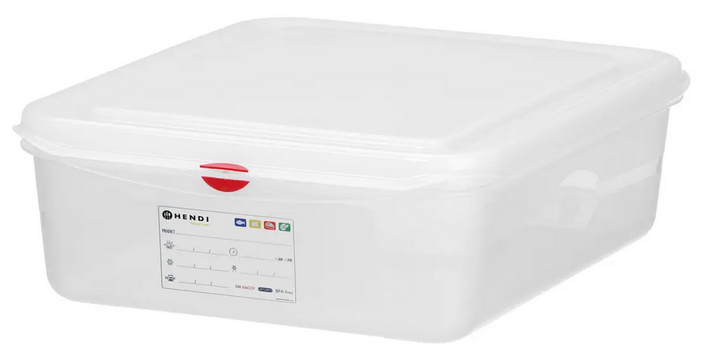 Zdjęcie do “Pojemnik GN 1/2 wys. 100 mm z polipropylenu, 6,5 L - kod 873267”.