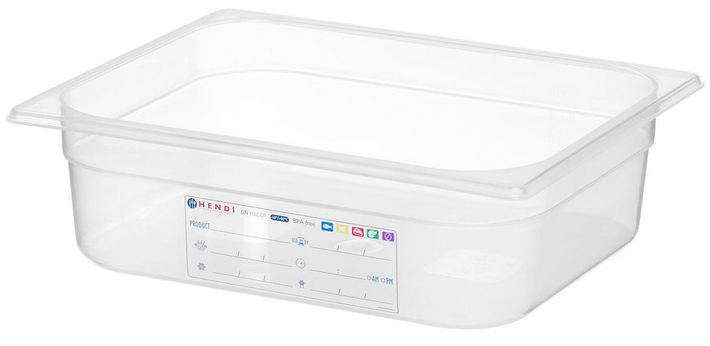 Zdjęcie do “Pojemnik GN 1/2 HACCP wys. 100 mm - kod 880173”.