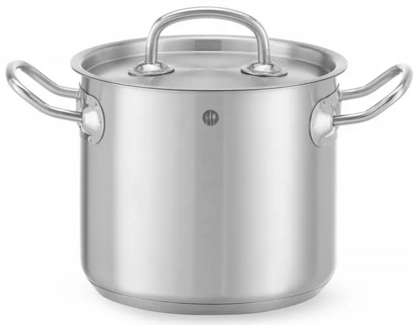Zdjęcie do “Hendi Garnek wysoki Kitchen Line z pokrywką poj. 5 l, śr. 200(H)160 mm -kod 837207”.