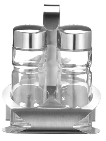 Zdjęcie do “Zestaw do przypraw - 3 częściowy (sól, pieprz i serwetnik) - kod 465318”.