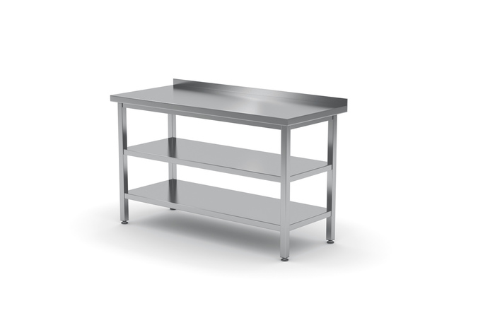 Zdjęcie do “Stół przyścienny z dwiema półkami 1200x700 - kod 103 127/2”.