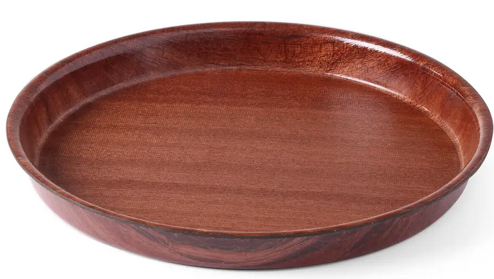 Zdjęcie do “Taca antypoślizgowa drewniana śr. 360 mm mahoń - kod 507766”.