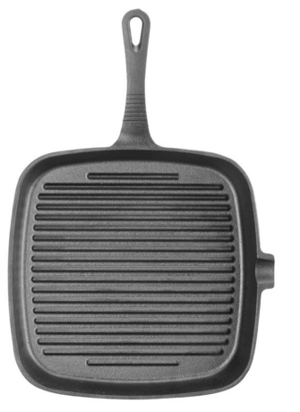 Zdjęcie do “Patelnia żeliwna do grillowania 230x230x(H)25 mm - kod 629932”.