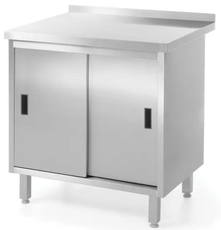 Zdjęcie do “Stół przyścienny, szafka z drzwiami suwanymi -spawany 800x600 mm - kod 811641”.