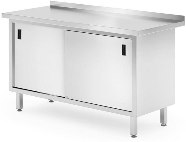 Zdjęcie do “Stół przyścienny, szafka z drzwiami suwanymi 1400x600x(H)850 mm - kod 811672”.