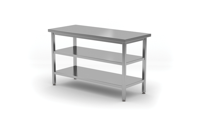 Zdjęcie do “Stół centralny z dwiema półkami 1000x800x850 mm - kod 112 108/2”.