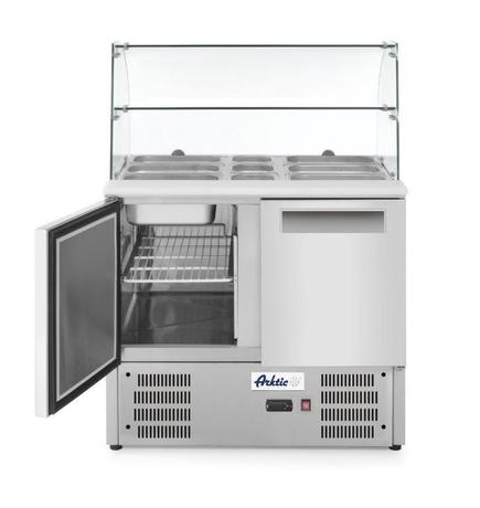 Zdjęcie do “Stół chłodniczy sałatkowy 2- drzwiowy z nadstawą szklaną 247 l - kod 236185”.