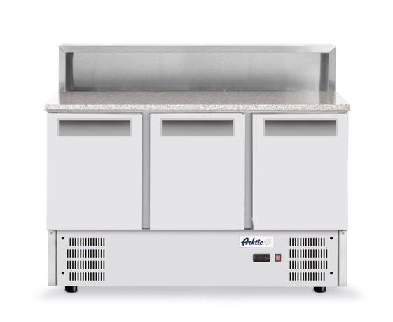 Zdjęcie do “Stół chłodniczy sałatkowy 3- drzwiowy z nadstawą i blatem granitowym - kod 236215”.