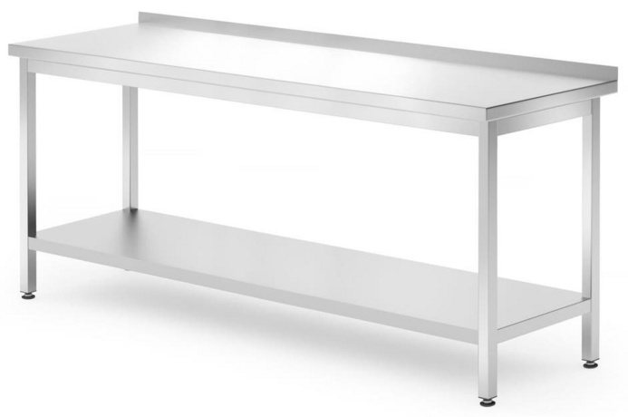 Zdjęcie do “Stół roboczy przyścienny z rantem i z półką 1800x700x(H)850 mm - kod 812761”.