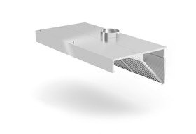Okap przyścienny skośny z filtrami labiryntowymi i króćcem o śr. 150 mm  - kod 229286