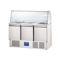 Stalgast Stół chłodniczy 3 drzwiowy sałatkowy z nadstawą szklaną, poj. 368 l - kod S832232