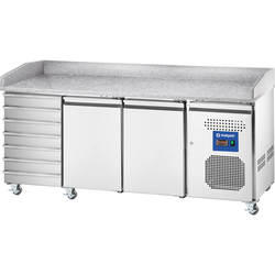 Zdjęcie do “Stalgast stół chłodniczy 2 drzwiowy, 600x400 mm do pizzy z szufladami i blatem 580 l - kod S833271”.