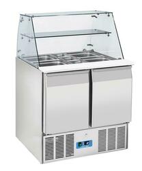 Stół chłodniczy sałatkowy Coolhead 2 drzwiowy, 2 x GN1/1 + 2 x GN1/4, z nadstwaką szklaną kod CRQ 90A