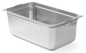 Zdjęcie do “Pojemnik GN 1/1 wys. 100 mm z chowanymi uchwytami - Kod 803240”.