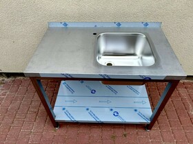 Zdjęcie do “Outlet Hendi Stół ze zlewem po prawej stronie i półką, skręcany 1000x600x(H)850 mm - kod 817018”.